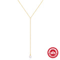 S925 Sterling-Silber Y-förmige Perlen-Schlüsselbeinkette für Damen