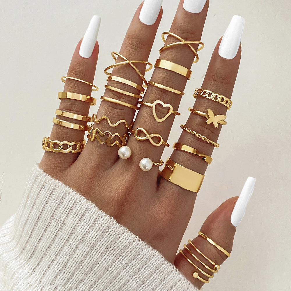 Ring Damen Nischen Senior Knöchelring 23-teiliges Set