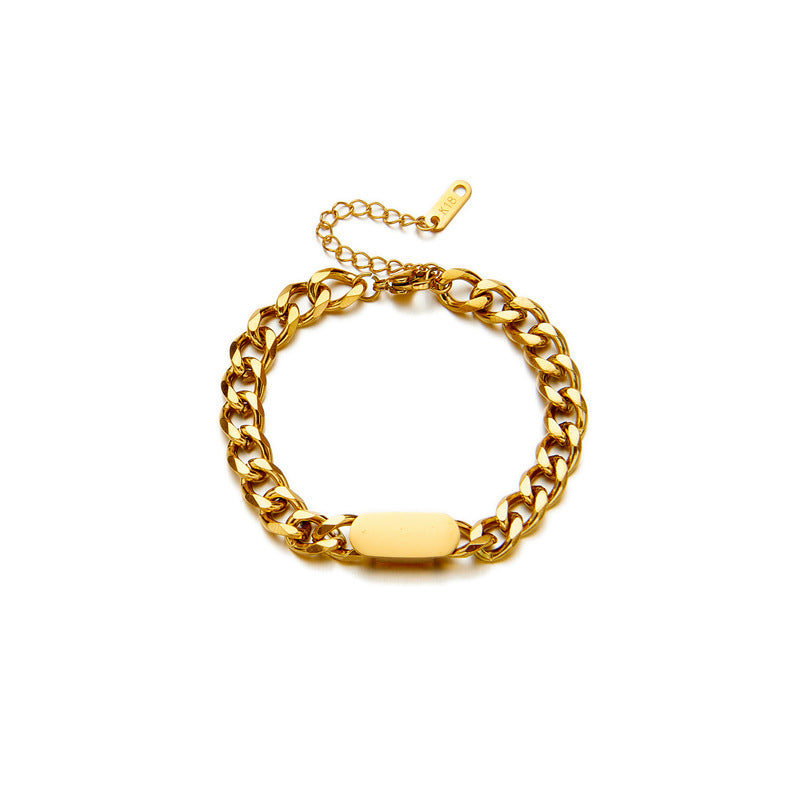 All-Match Gold Titanstahl Hip Hop Damen Herren Chunky Halskette