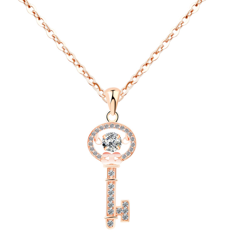 Roségold plattierte Gold Schlüssel Smart-Herzschlag-Halskette