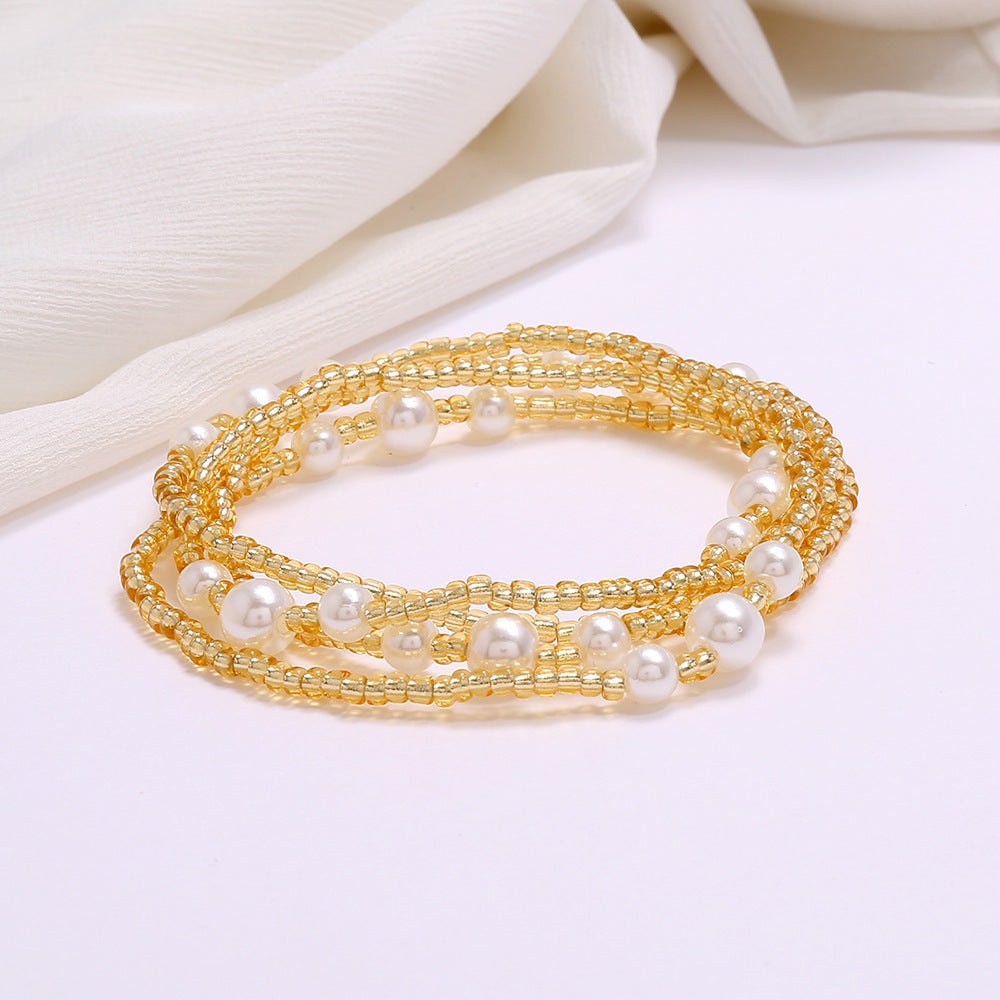 Women's Colorful Beaded Elastic Waist Chain