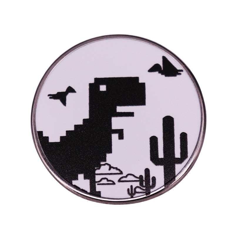 Pin Broche de esqueleto de dinosaurio, accesorios de insignia verde