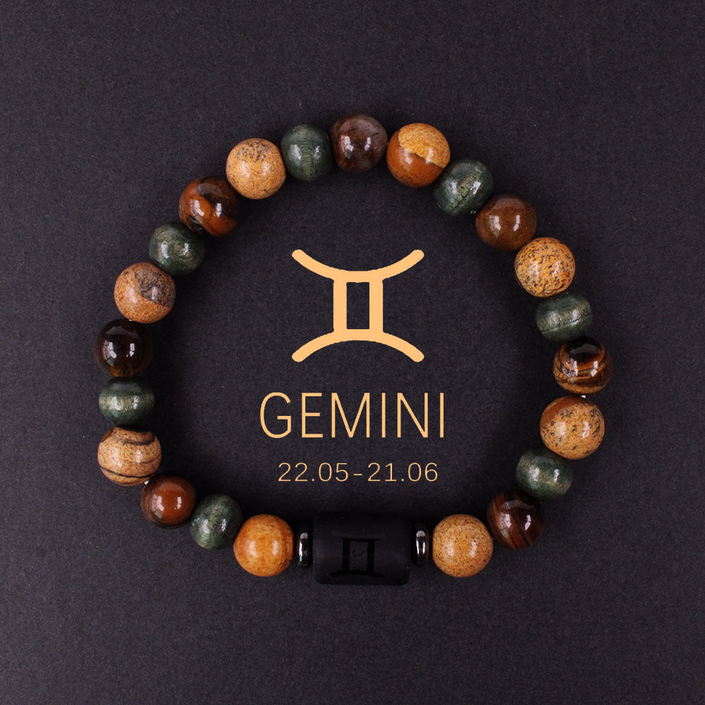 Twelve Constellation Couple Bracelet Tigereye Handmade Bracelet Shooter