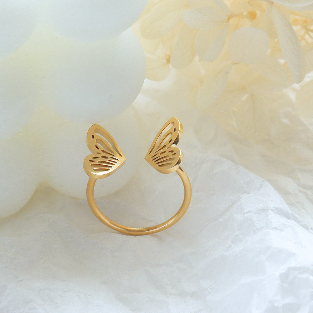 Anillo de Mariposa Hueca Estilo Normcore de Moda Personalizada