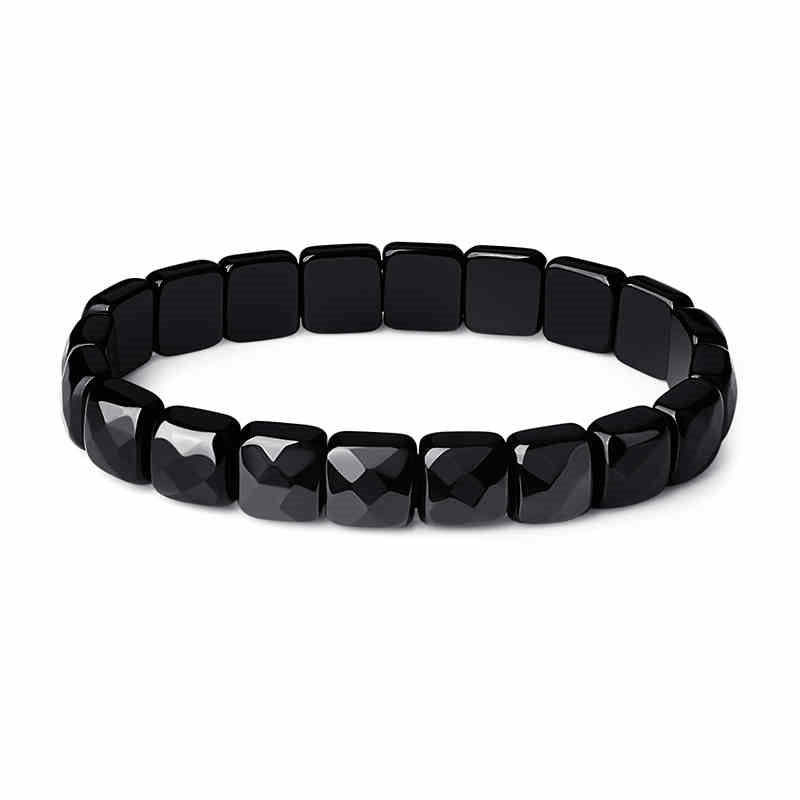 Men And Women Couple Natural Obsidian Bracelet