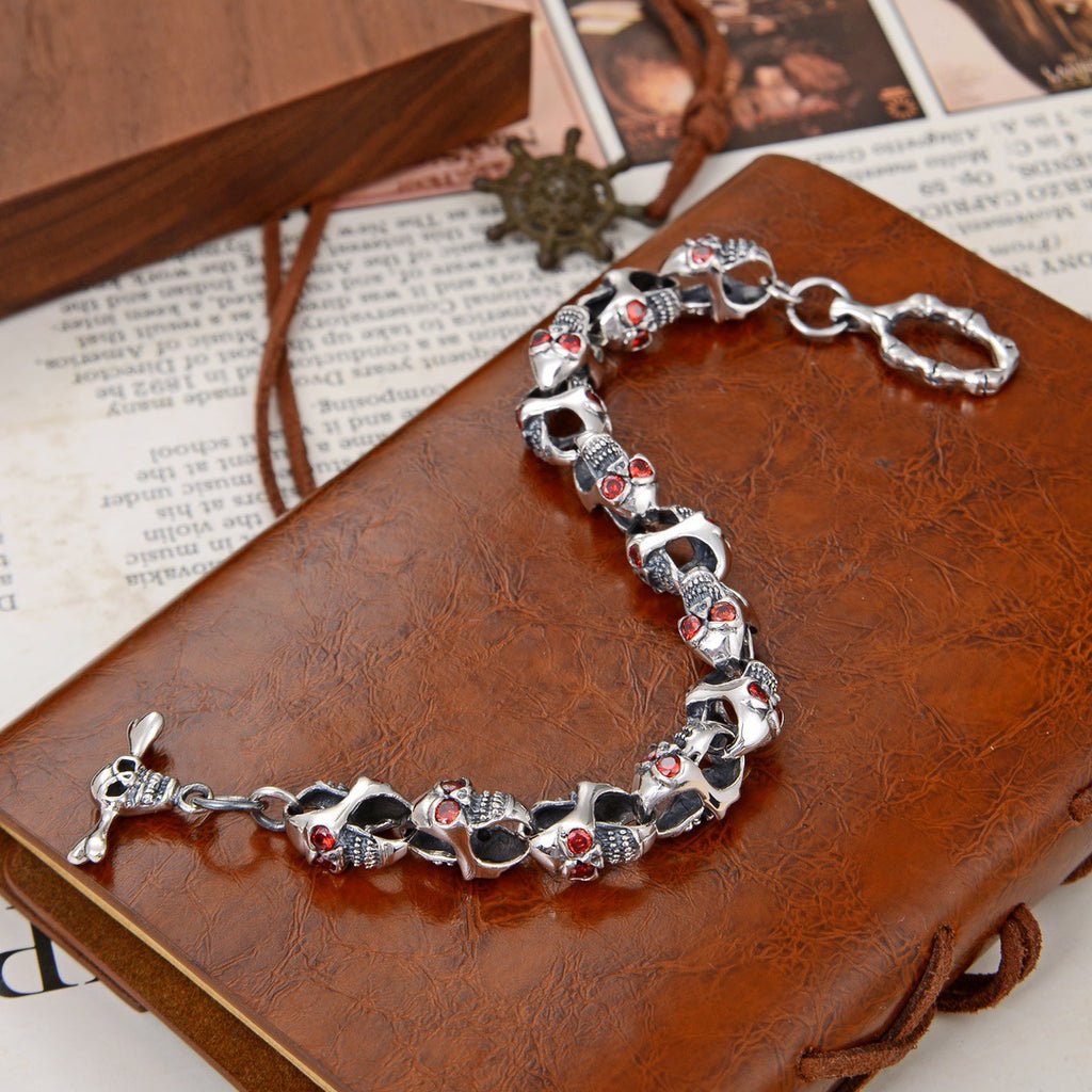 925 Silver Personalized Punk Hip Hop Men And Women Couple Dark Fashion Bracelet