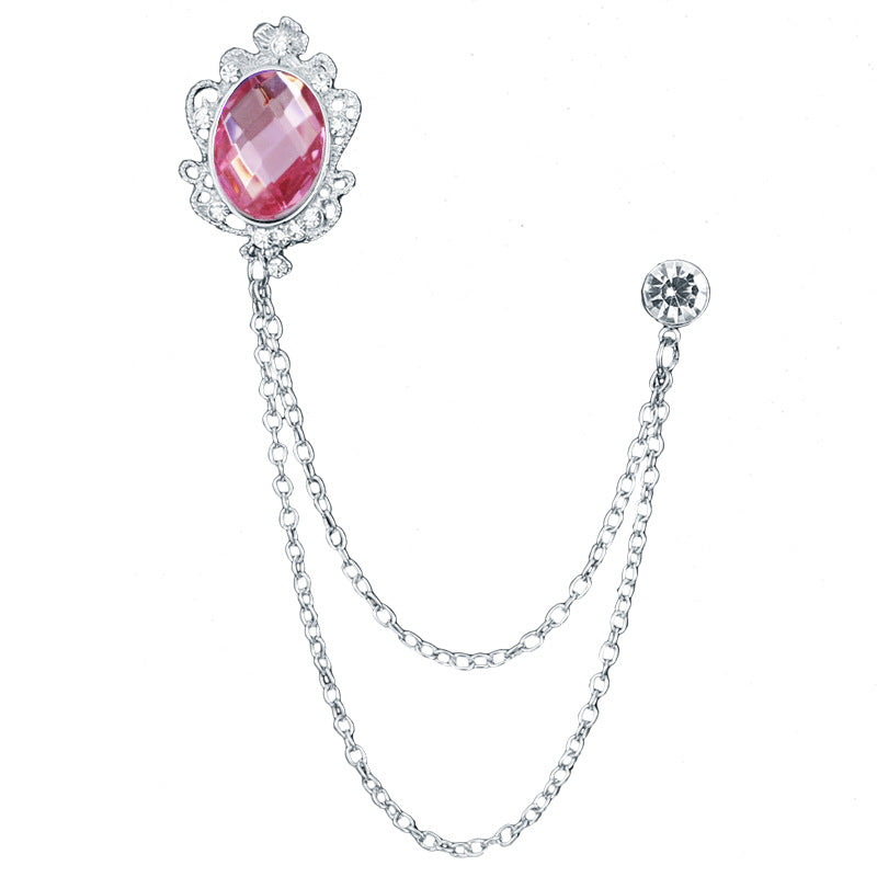 Juwelenbesetzte Quastenkette Brosche Herren Accessoires Abzeichen