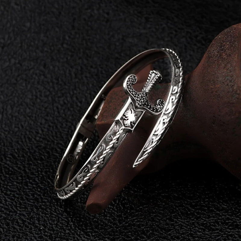Snake-shaped Sword Personalized Bracelet Fashion Retro Carving