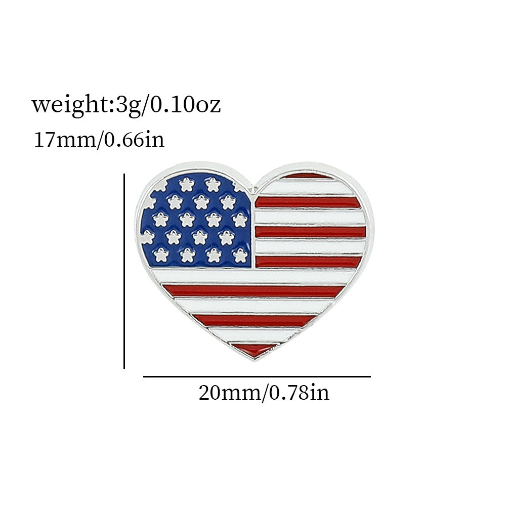 Serie Bandera Estadounidense, Insignia de Oro con la Letra M, Broche de Aleación para el Día de la Independencia
