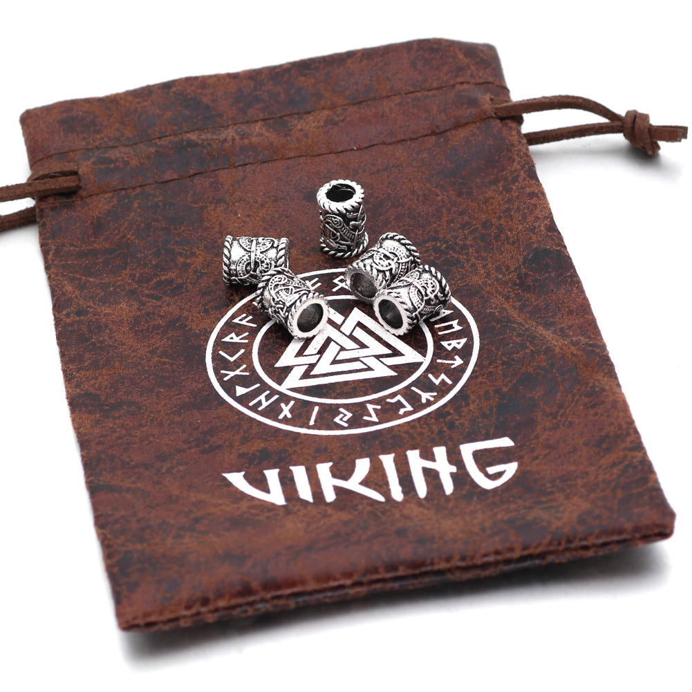 Wikinger Drachen Vintage Zartes Muster Gravierte Perle als Accessoire