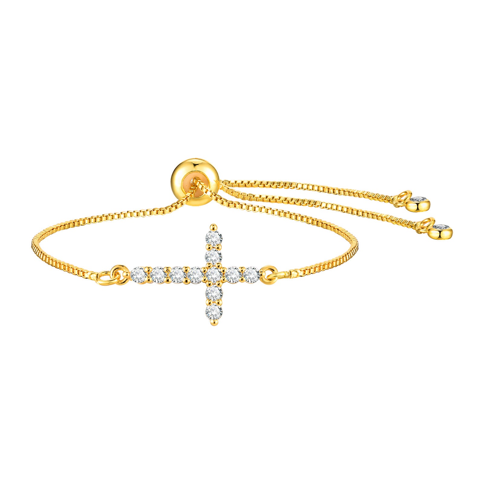 Women's Fashion Zircon Cross Adjustable Bracelet