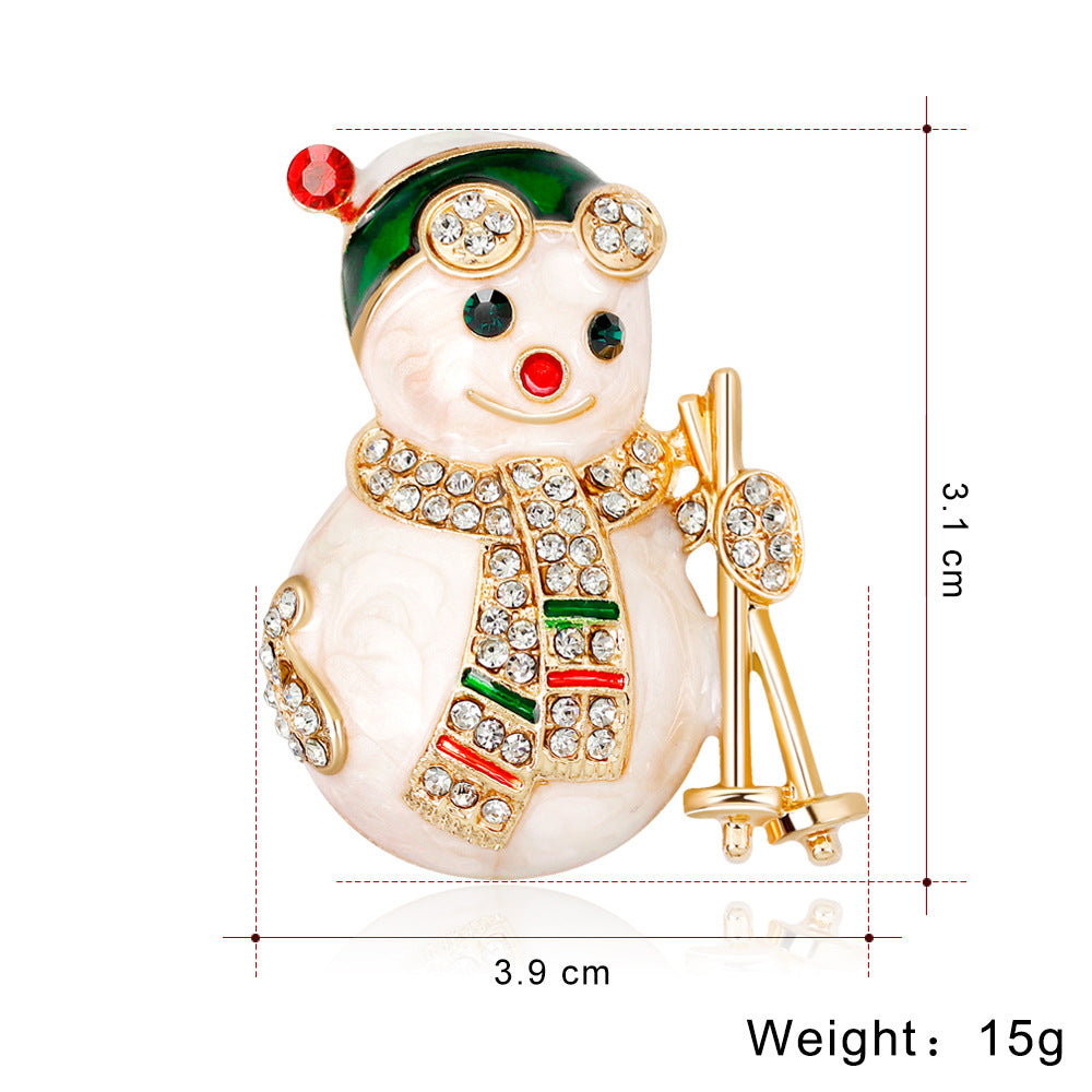 Broche de muñeco de nieve navideño de dibujos animados de moda