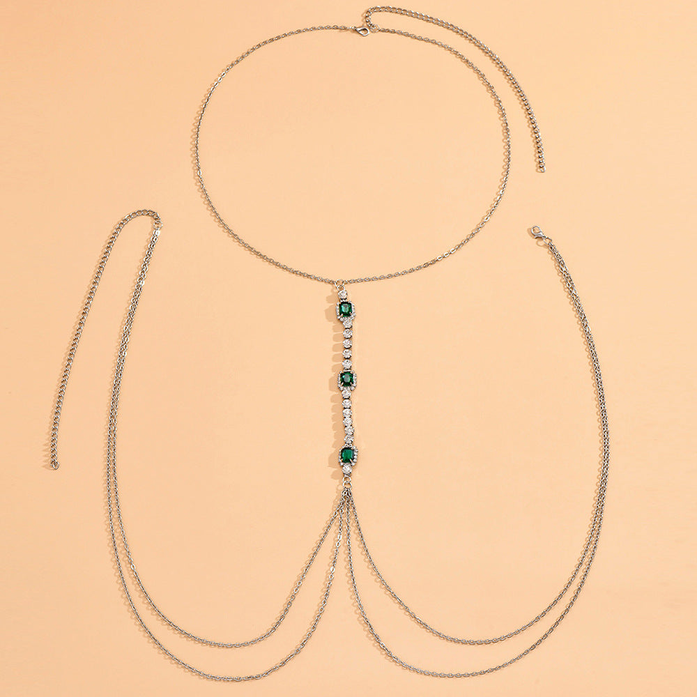Cadena de borlas multicapa en el cuello Collar de pecho para mujer