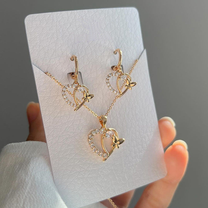 Mode Diamant Herz Ohrstecker Legierung Anzug Damen