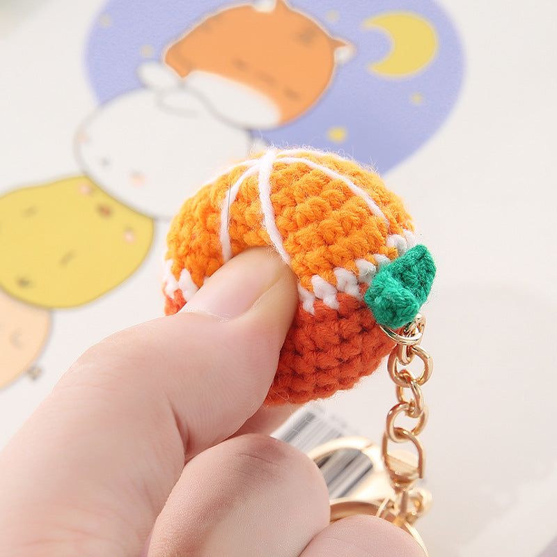 Llavero de bola de lana Colgante Cadena Fruta creativa