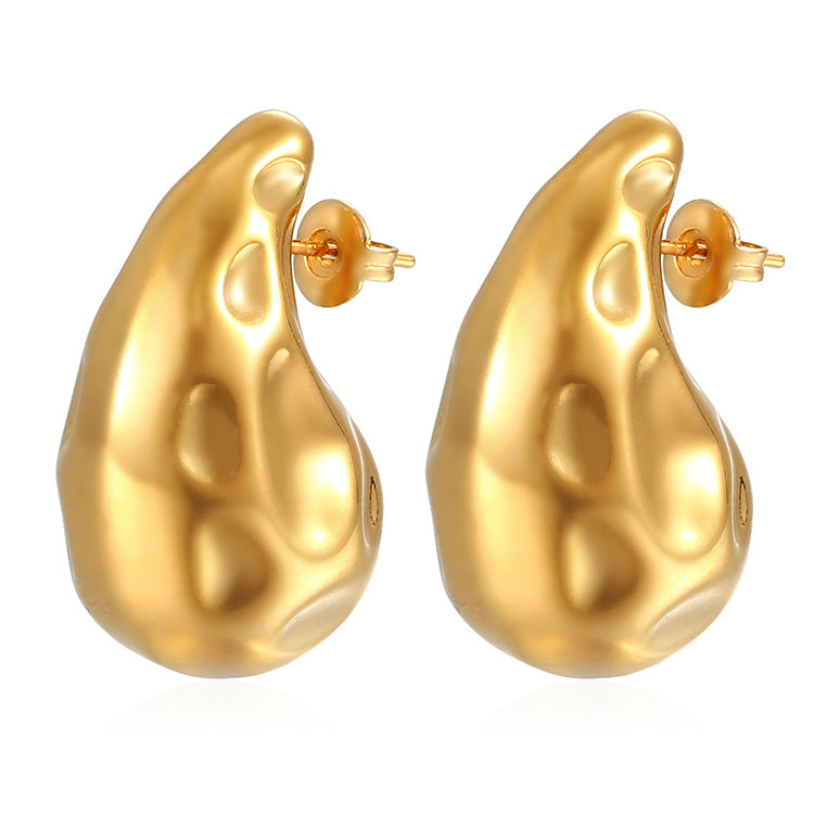 Pendientes de gota de acero inoxidable de moda para mujer