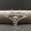 925er Silber Retro Trendiger Engel Anhänger Pullover Kette Hip Hop Cool