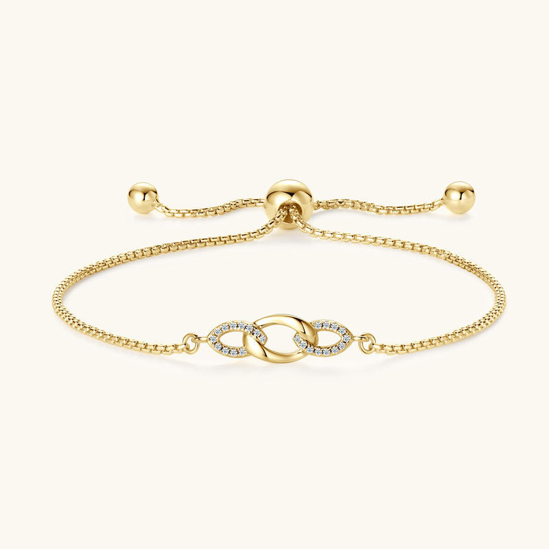 Pulsera Ajustable de Moissanita Diseño de Moda
