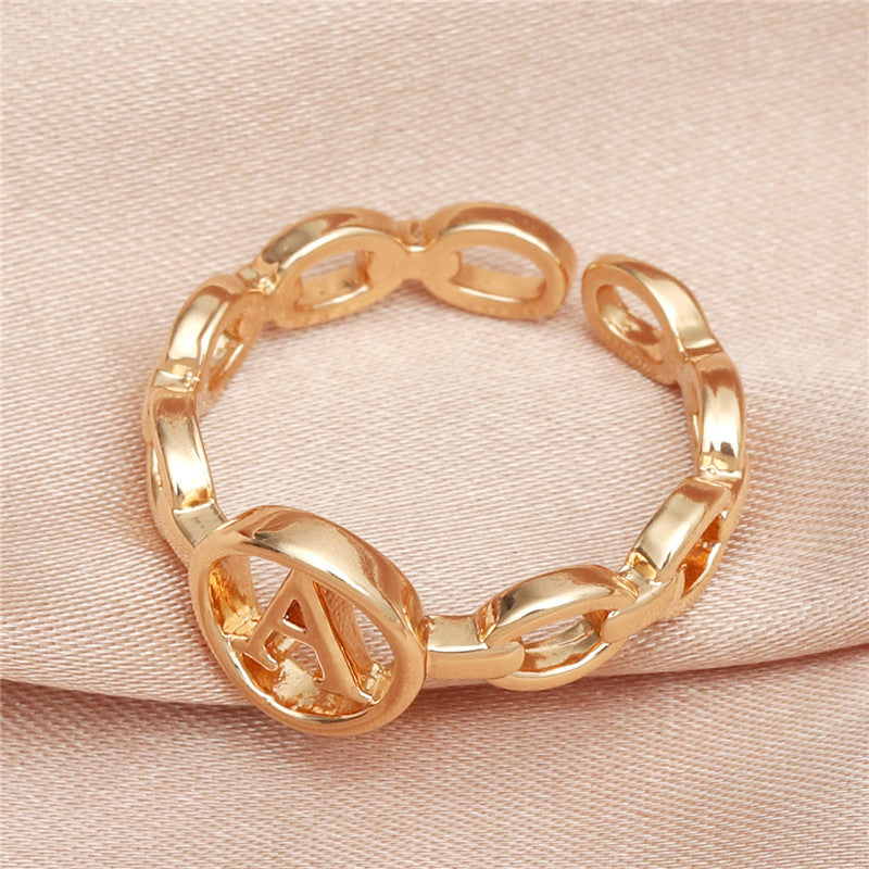 Modeschmuck Retro Hohl Metall Kupfer plattiert Geometrischer Ring