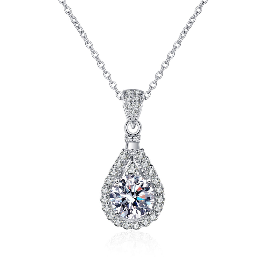 Moissanit Exquisite Halskette aus 925er Sterlingsilber für Damen