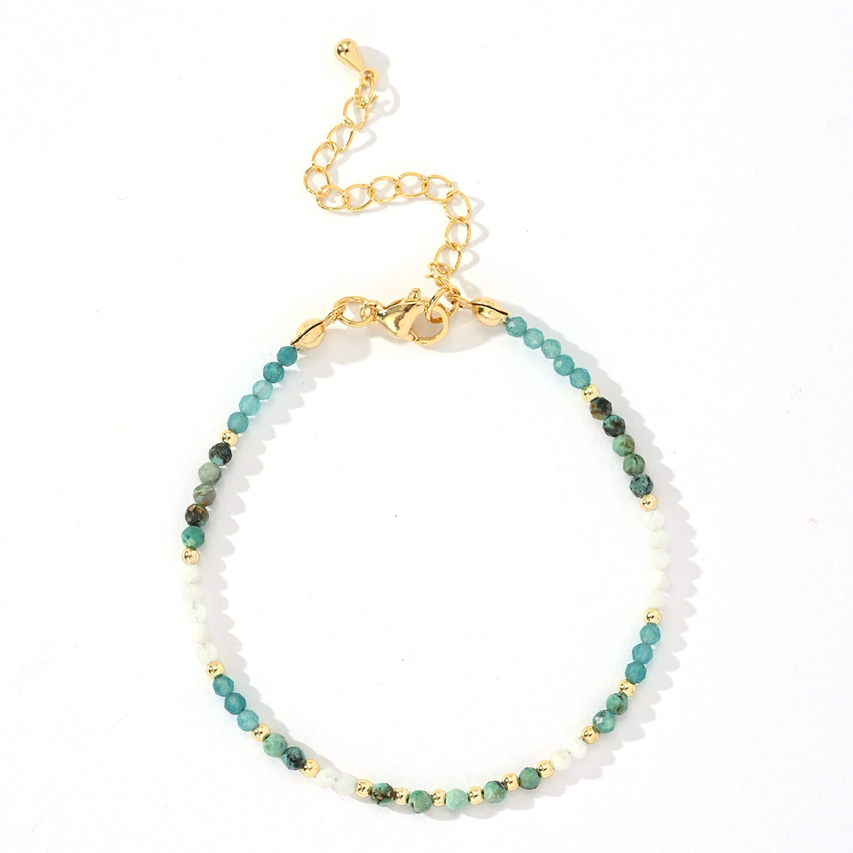 Pulsera de cuerda con cuentas de piedra natural estilo bohemio para mujer
