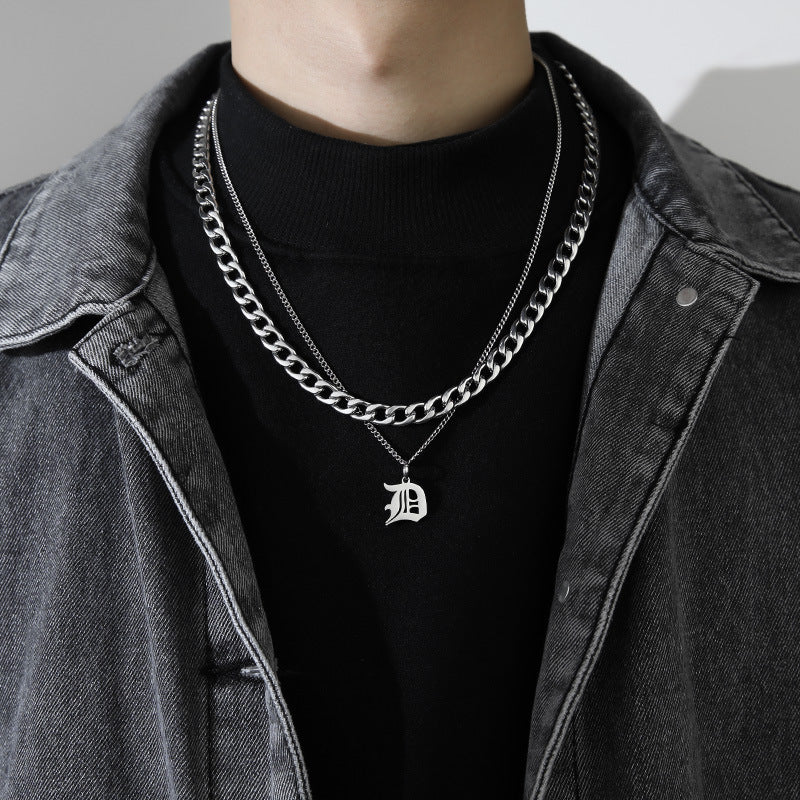 Ins Style Letter Necklace Titanium Steel