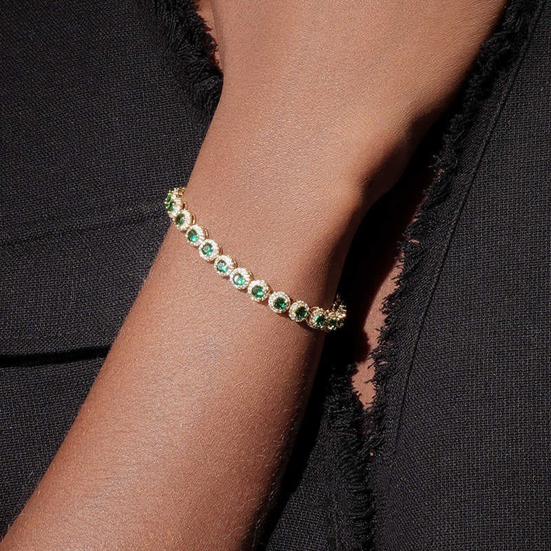 Vergoldetes Türkis-Tennisarmband