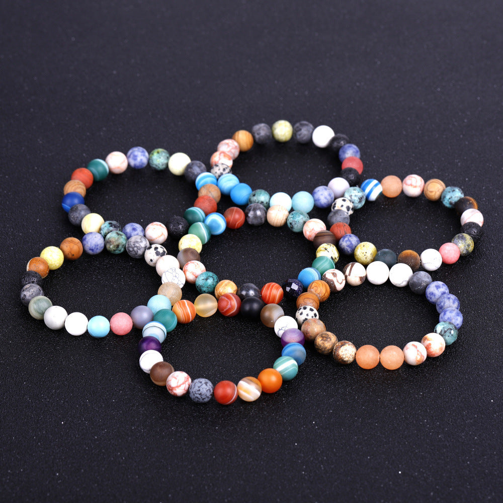 Sonnensystem Acht Steinplaneten Armband Planeten Naturstein Mala Perlen Armband Für Männer Frauen Handgemachtes Universum Solar Chakra Armband Schmuck