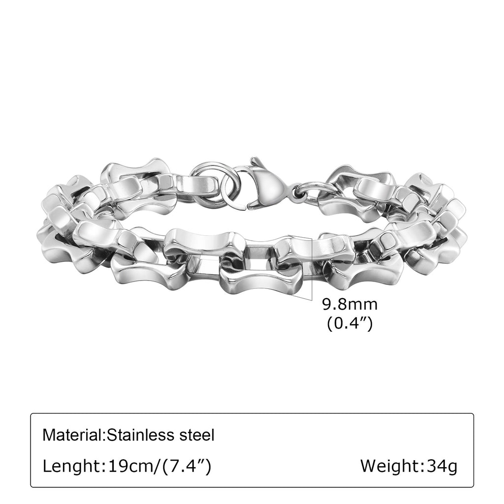 Stainless Steel Handmade Chain Thick Hand Chain Steel Color