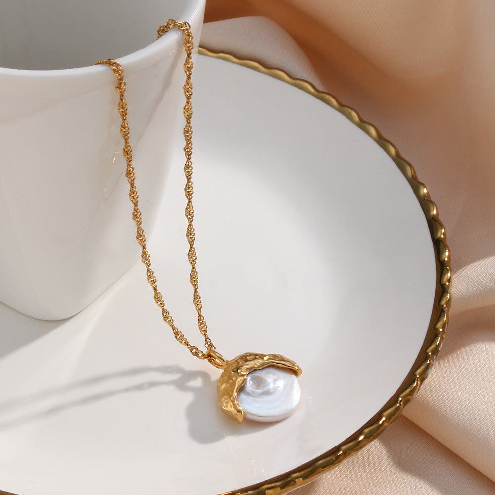 Erschwinglicher Luxus-Modeschmuck Damen Edelstahl plattiert konkav-konvex