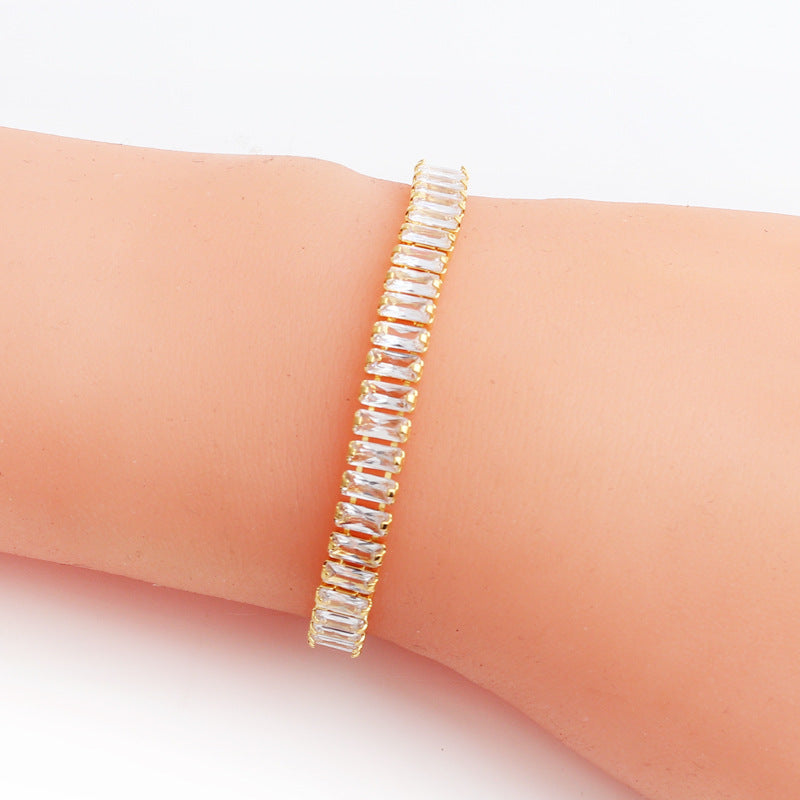 Zirkonkrallenkette, komplett besetztes Collier, Ohrhänger und Armband, dreiteiliges Set