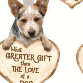 Llavero acrílico con diseño de perro enamorado