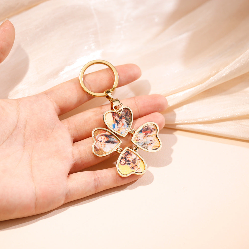 Colgante de joya plegable con forma de corazón de melocotón tridimensional