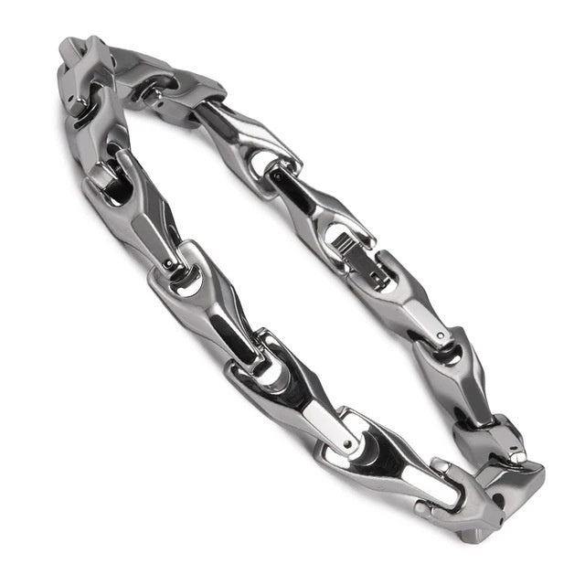 Pulsera de acero de tungsteno pulido de color liso a la moda