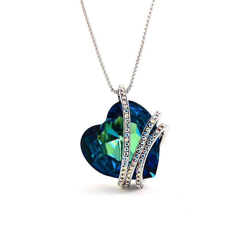 Koreanische Mode-Schmuck Kristall-Halskette - Wahre Liebe Ewig