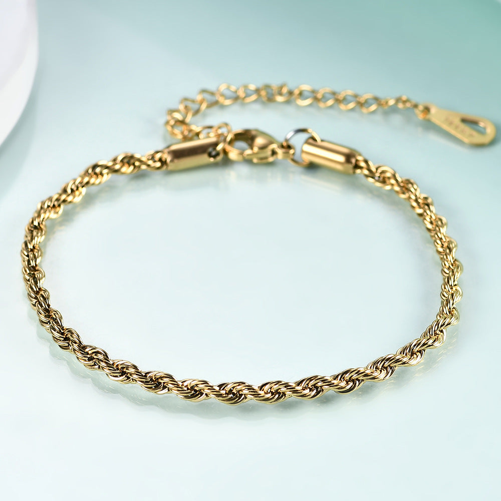 Pulsera de acero inoxidable trenzada, elegante y ajustable