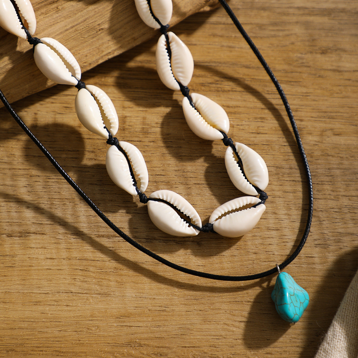 Muschelkette unregelmäßig Türkis Halskette für Herren Schlüsselbeinkette Schmuck