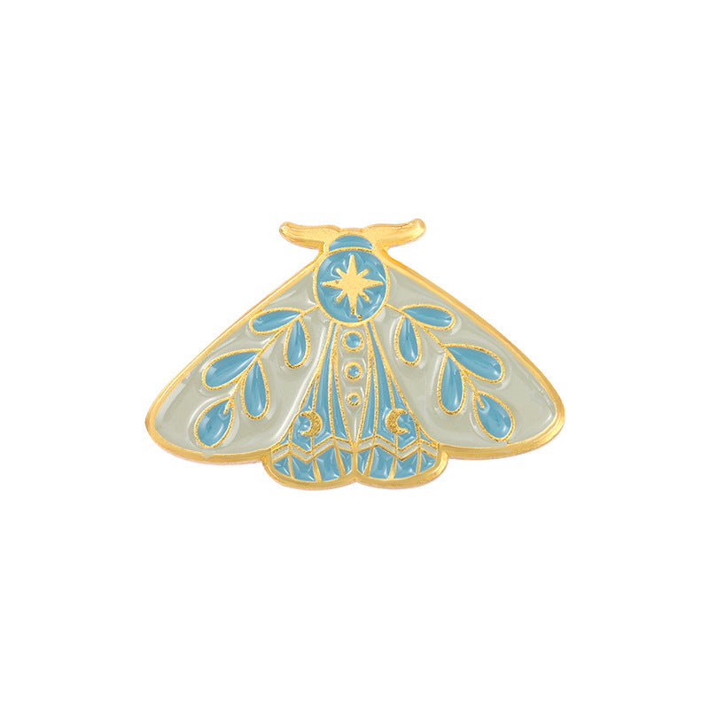 Broche de pintura con forma de mariposa y polilla con goteo de aceite creativo
