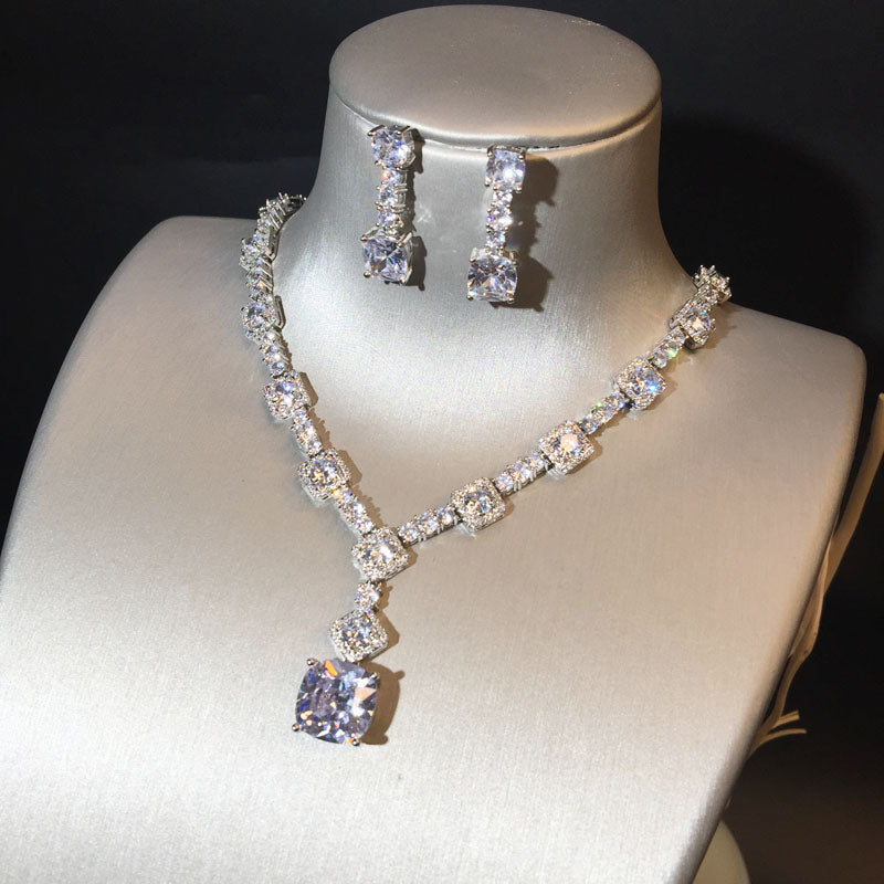 Brautschmuck Halskette Ohrringe Hochzeit Schmuckset