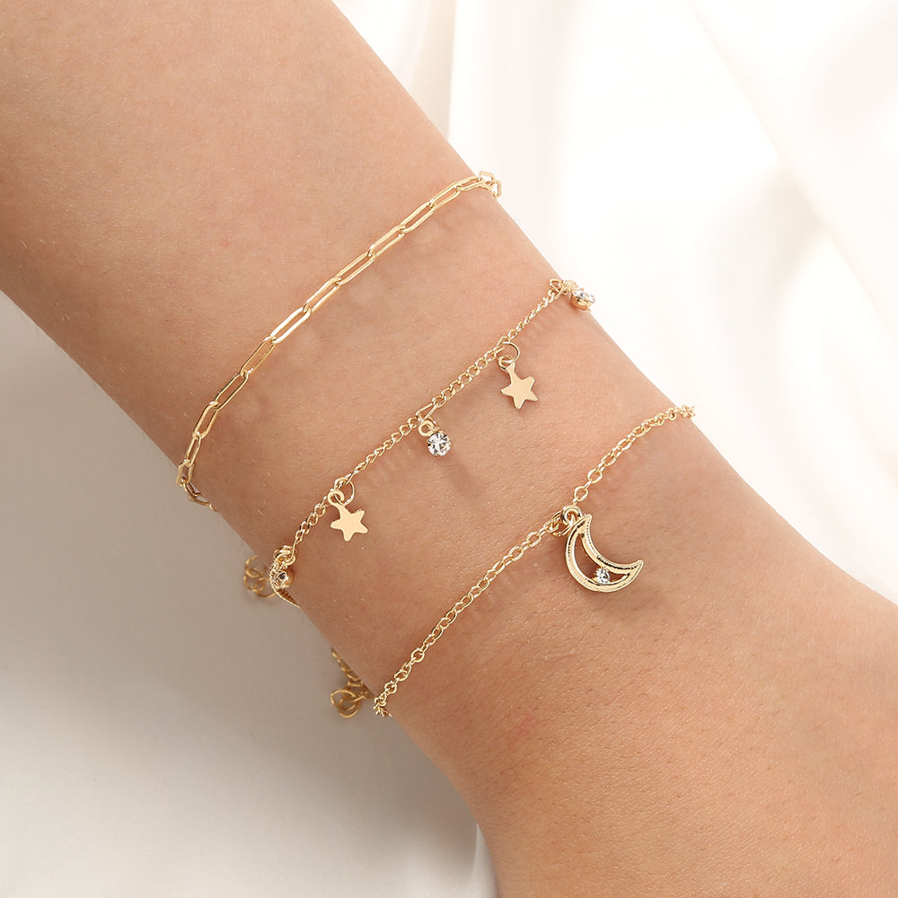 Kreative Kombination Design-Accessoires, frische Sterne, Mond, Quasten, einfaches und leicht zu tragendes Maestros Armband