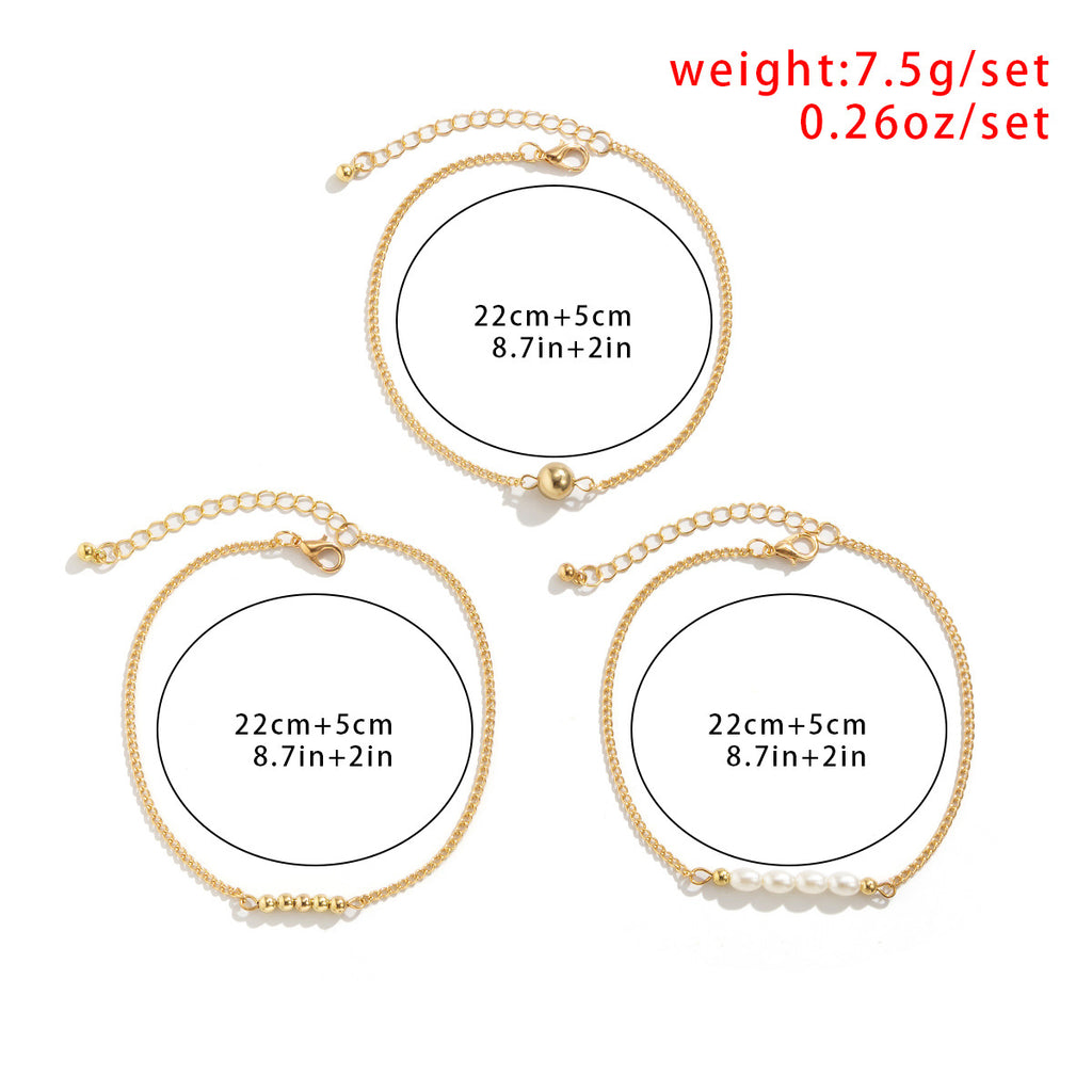 Joyería con cuentas para el pie, sencilla, para la playa, con temperamento.