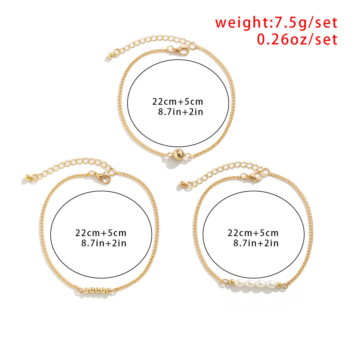 Joyería con cuentas para el pie, sencilla, para la playa, con temperamento.