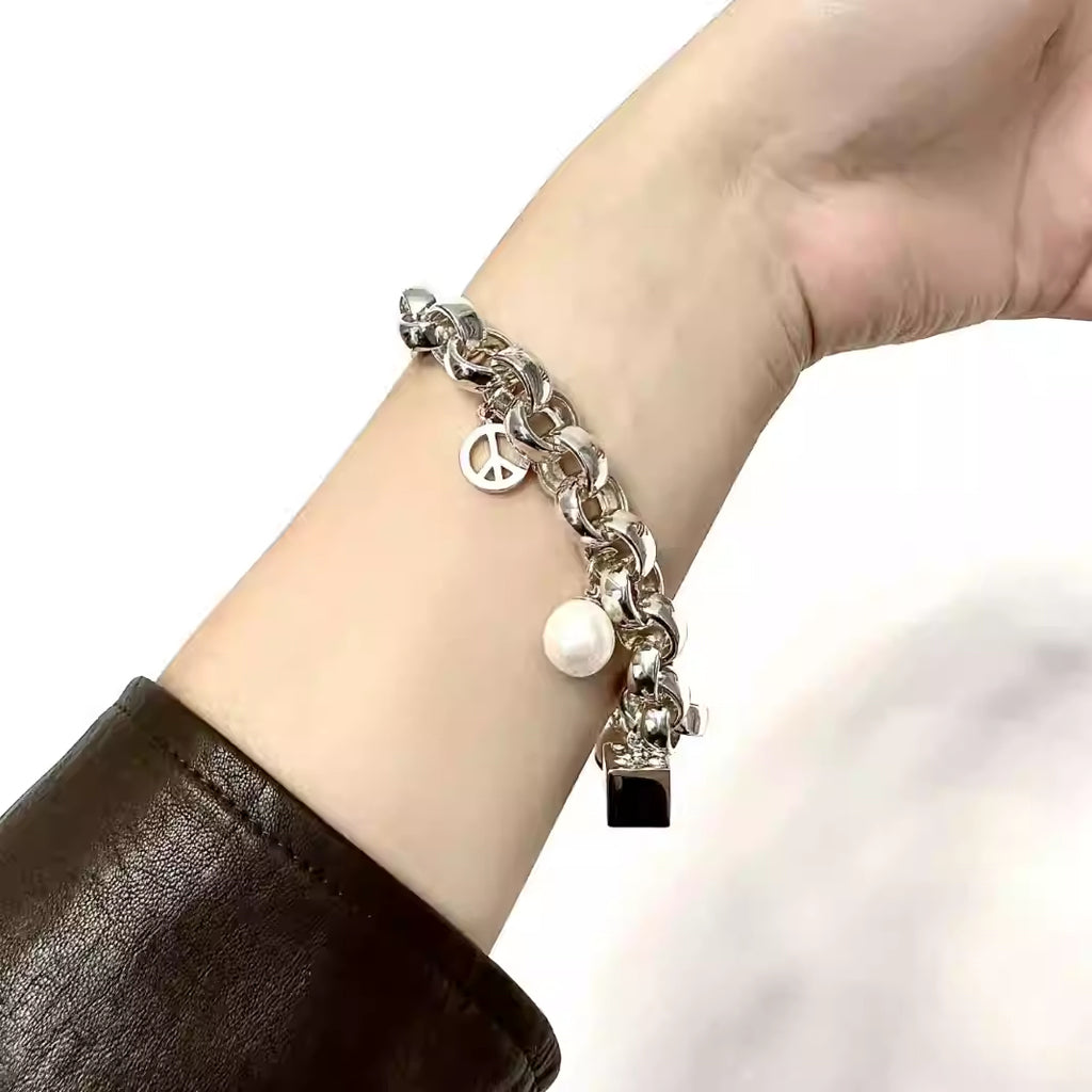 Lovers Wild Commuter Sterling Silber Perle Würfel 8 Ball Armband