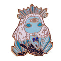 Pin de esmalte de cristal de sirena con broche de tercer ojo