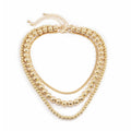 Women's Beaded Metal Multi-layer Necklace