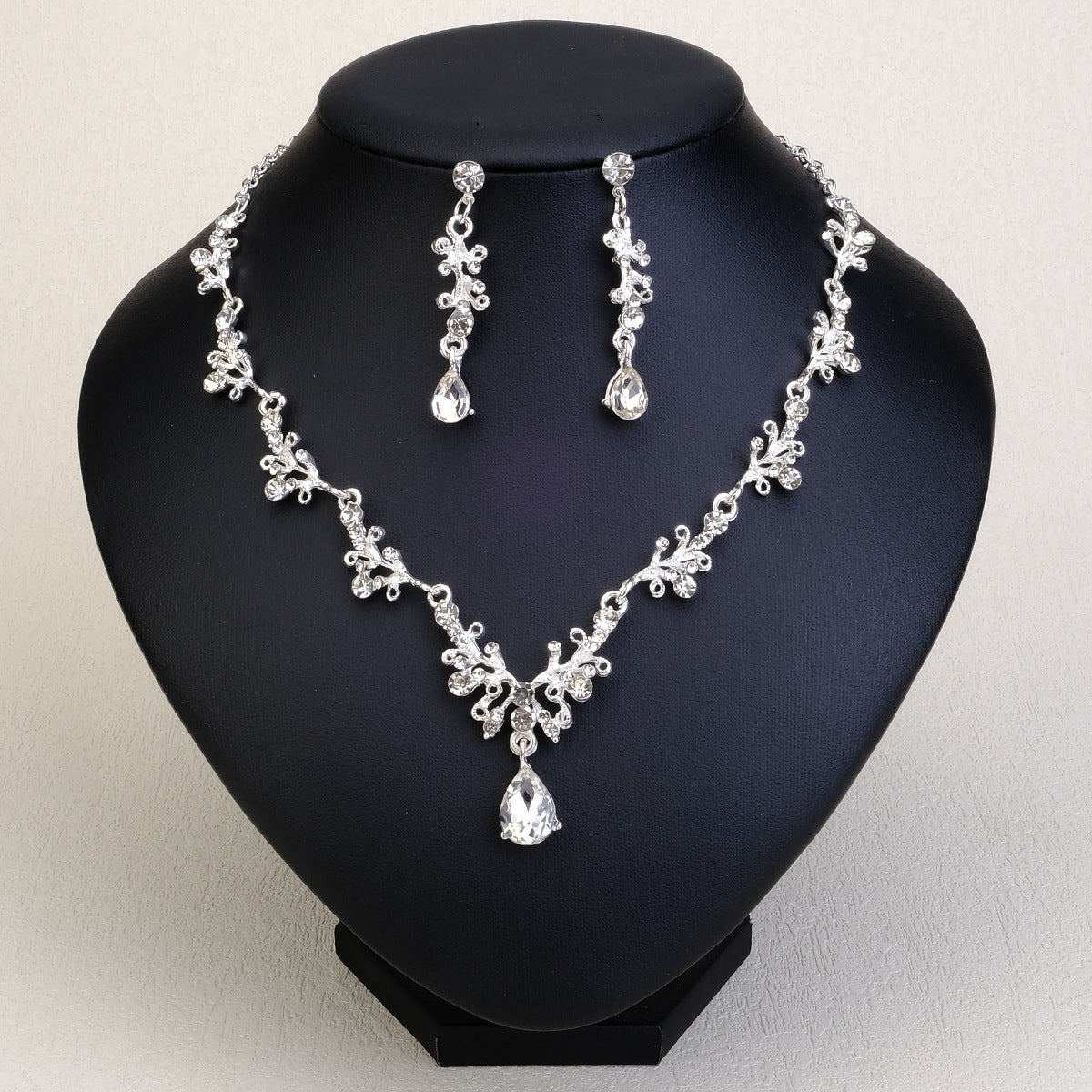 Pendientes Y Collar De Perlas Y Diamantes De Imitación Para Mujer