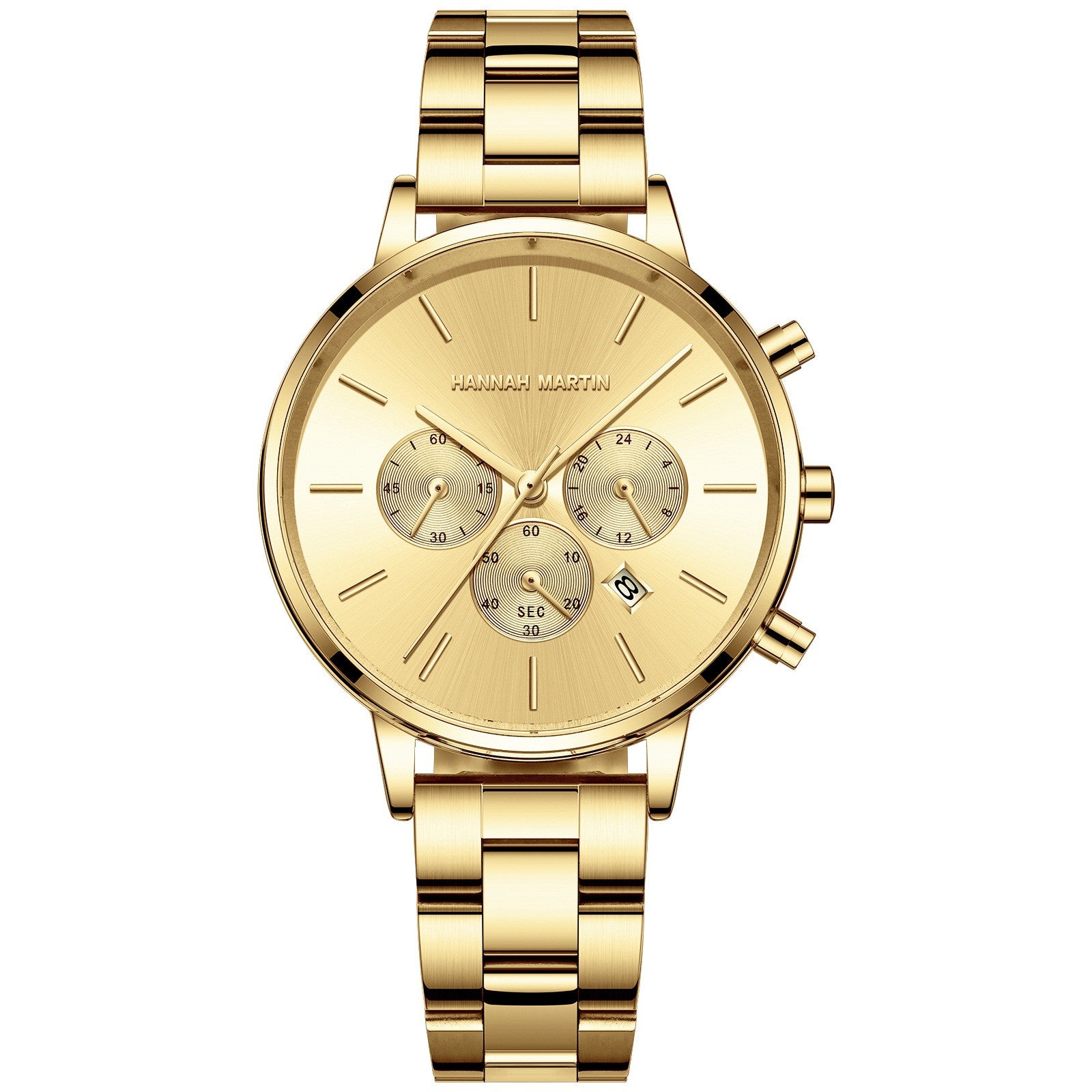 Cadena de acero inoxidable Mariposa doble cierre de reloj
