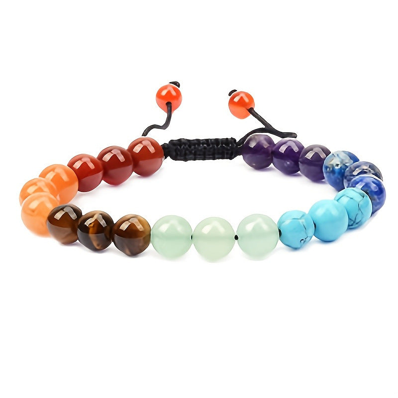 Pulsera elástica de cristales curativos, naturales, 8 mm
