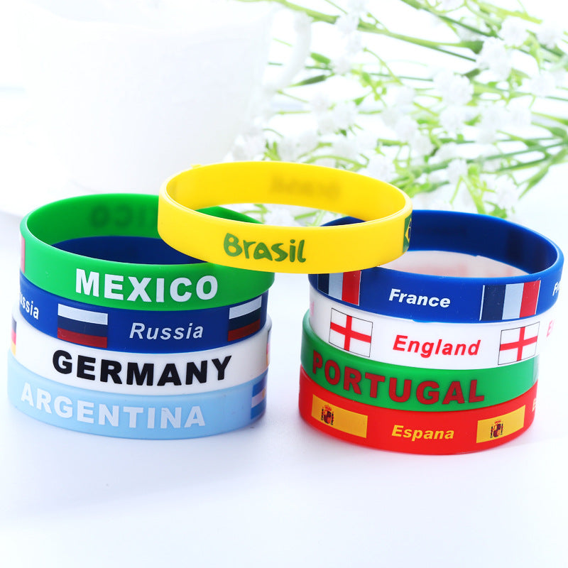 Pulsera de silicona de fútbol de la Copa Mundial de Qatar Pulsera deportiva