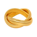 Edelstahl Elastisches Doppelring-Armband Schlangenförmig Titan
